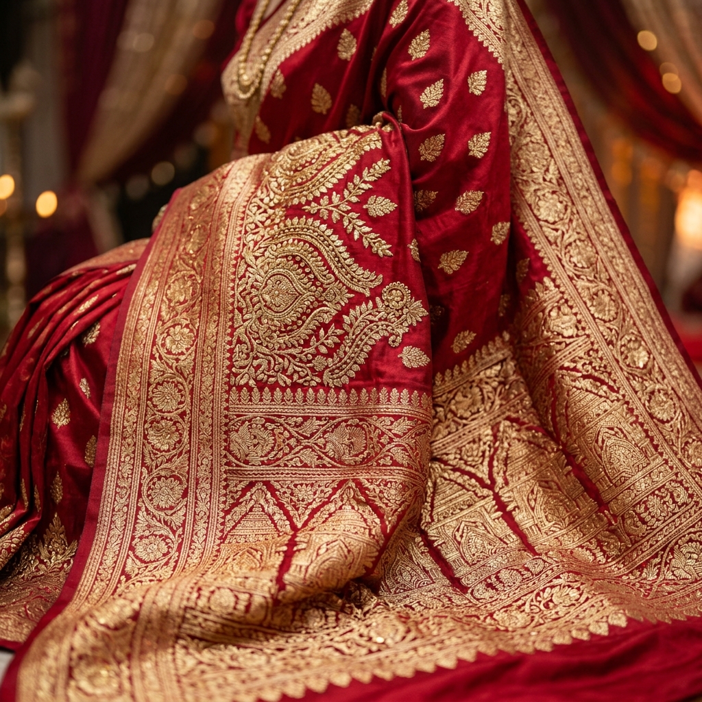 Bridal Silk Saree Closeup